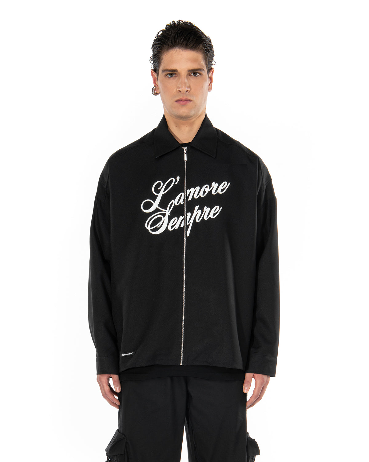 L’ amore sempre black Windbreaker | Blowhammer, color_black